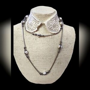 18" long NWT Pearl & Silver Fashion Necklace